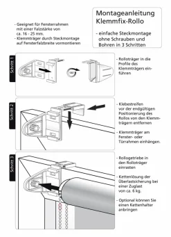 Vorhänge & Gardinen|Liedeco Klemmfix-Rollo Sterne 75 x 150 cm Grau