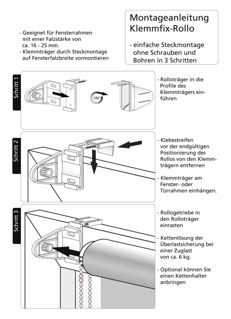 Vorhänge & Gardinen|Liedeco Klemmfix-Rollo Sterne 75 x 150 cm Grau