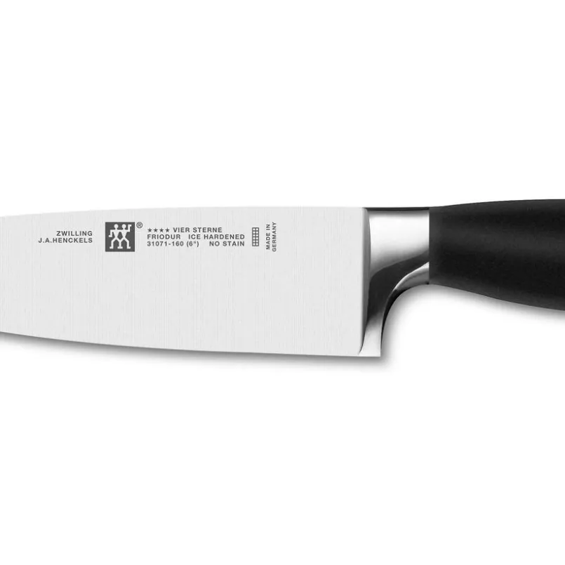 Schneidwaren|Zwilling Kochmesser Vier Sterne 16 cm Schwarz