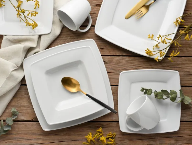 CreaTable Geschirr-Kombiservice Carrara Victoria 50tlg. Weiß