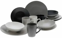 Geschirr|CreaTable Kombiservice Manhatten 16tlg. Grau