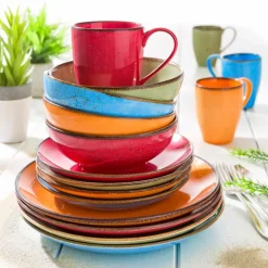 Geschirr|CreaTable Kombiservice Mediterran 16tlg. Bunt