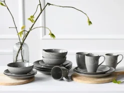 CreaTable Geschirr-Kombiservice Nature Collection 16tlg. Grau