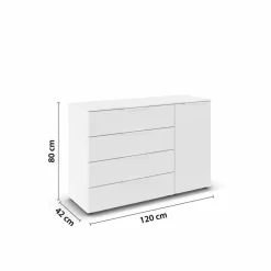 Kommoden|rauch BLACK Kommode Scale Box Alpinweiß