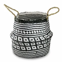 Körbe|AM Design Korb Ø 30 cm Schwarz / Weiß
