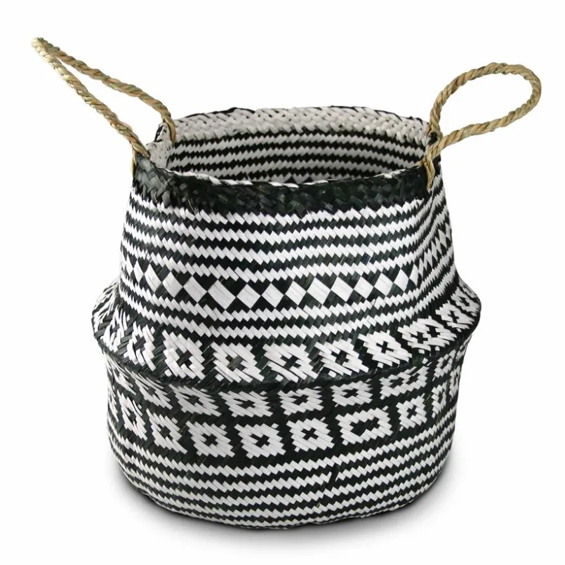 Körbe|AM Design Korb Ø 30 cm Schwarz / Weiß