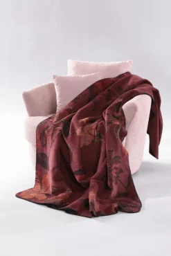 Biederlack Kuscheldecken|Decken-Kuscheldecke Velvet Bloom 150 x 200 cm Bordeaux