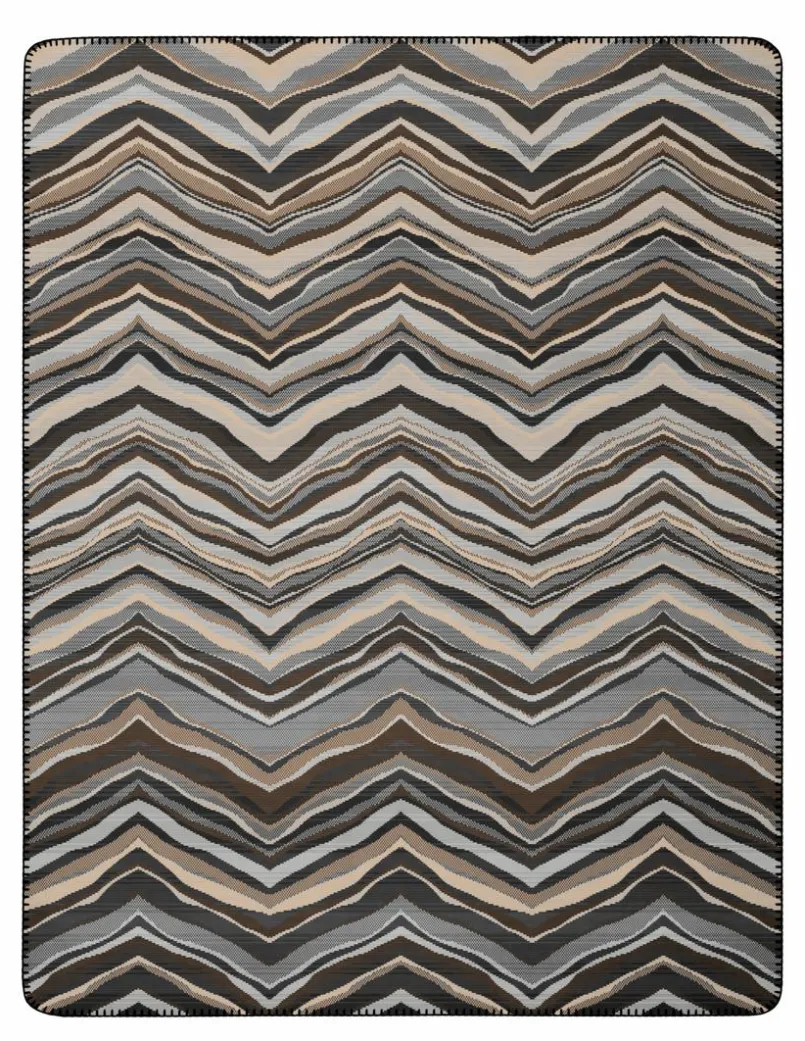 Biederlack Kuscheldecken|Decken-Kuscheldecke Wild Lines 150 x 200 cm Braungrau