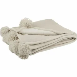 DAHEIM Kuscheldecken|Decken-Kuscheldecke PomPom 130 x 170 cm Beige