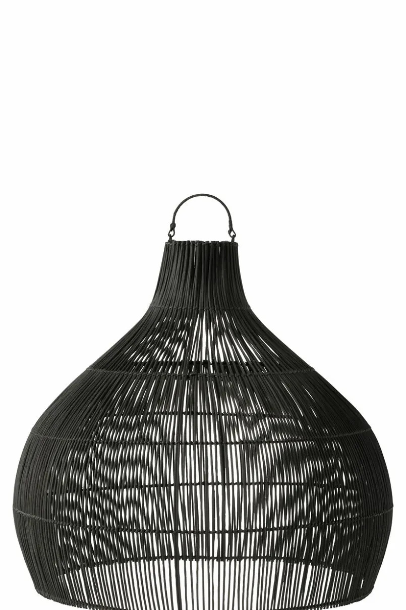 DAHEIM Pendelleuchten-Lampenschirm Rattan Birne Schwarz