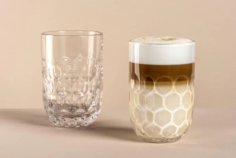 Leonardo Kaffee & Tee-Latte-Macchiato-Becher Gocce 2tlg. Klar