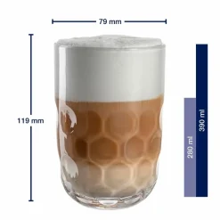 Leonardo Kaffee & Tee-Latte-Macchiato-Becher Gocce 2tlg. Klar