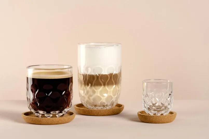 Leonardo Kaffee & Tee-Latte-Macchiato-Becher Gocce 6tlg. Klar