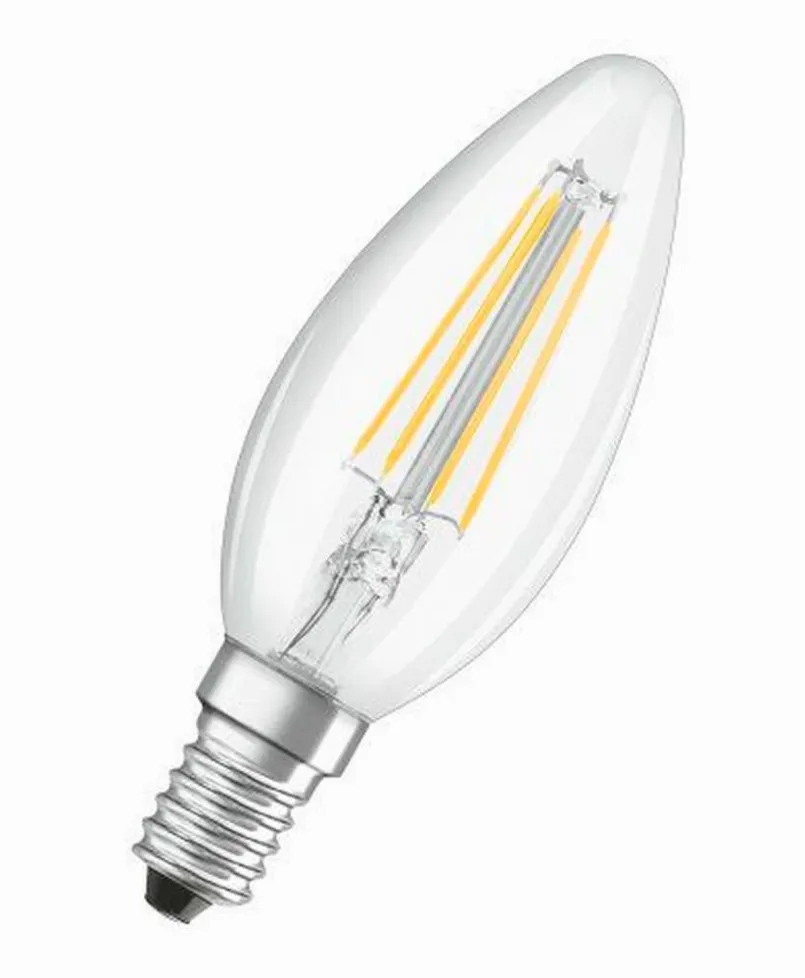 E14|Osram LED Kerze E14/4,8 Watt/Energie F Transparent