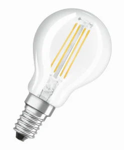 E14|Osram LED Tropfenform E14/4 Watt/Energie E Transparent