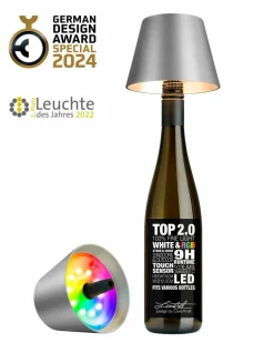 Lichterketten & Dekoleuchten|Lichterketten & Dekoleuchten|Sompex LED-Akku-Flaschenaufsatz Top 2.0 Grahpitgrau