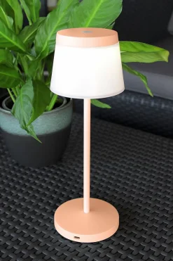 DesignLive Außentischleuchten|Außentischleuchten-LED-Akkutischleuchte Eva Peach