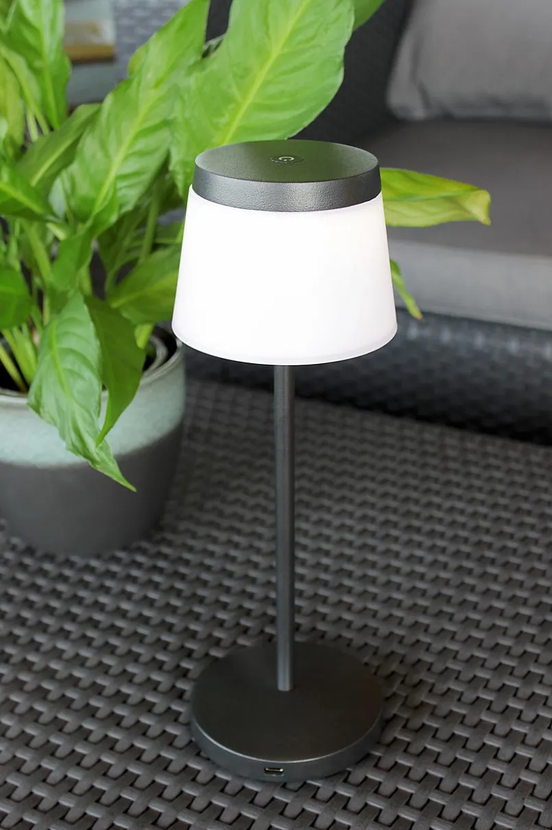DesignLive Außentischleuchten|Außentischleuchten-LED-Akkutischleuchte Eva Schwarz