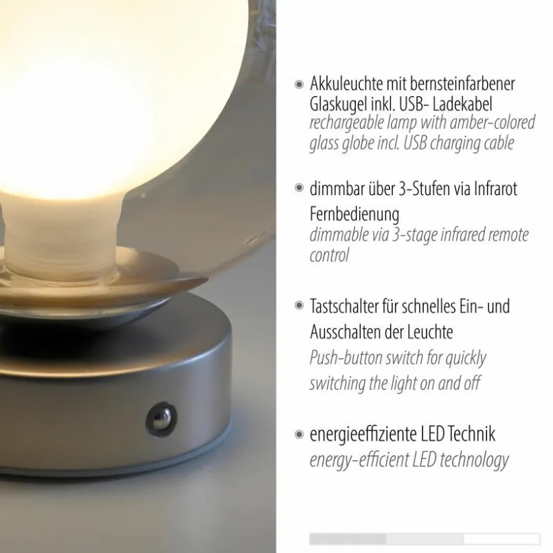 Paul Neuhaus Tischlampen-LED-Akkutischleuchte Popup Bronze
