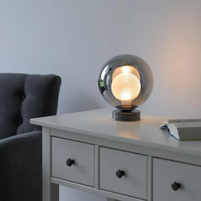 Tischlampen|Paul Neuhaus LED-Akkutischleuchte Popup Grau