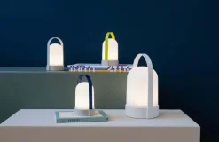 Akkuleuchten|Tischlampen|Remember LED-Akkutischleuchte Uri Piccolos 3er Set Gelb / Grau / Blau