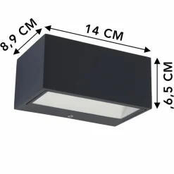 Eco-Light Außenwandleuchten|Außenwandleuchten-LED-Außenwandleuchte Gemini Anthrazit