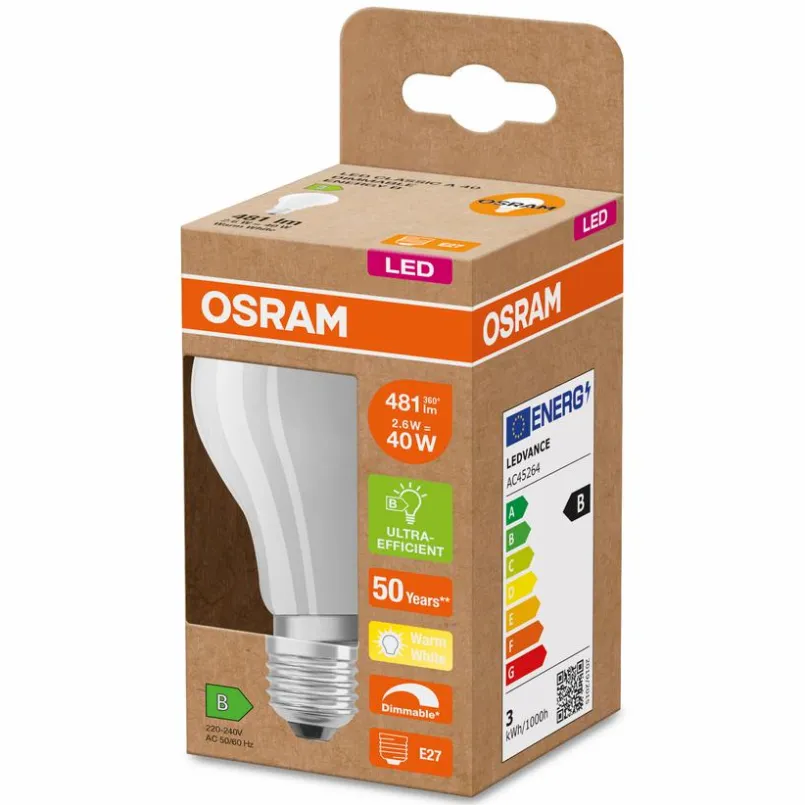 E27|Osram LED-Birne E27/2,6 Watt/Energie B Beige