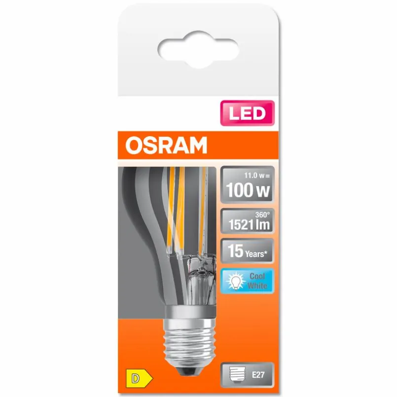 Osram E27-LED-Birne E27/11 Watt/Energie D Transparent