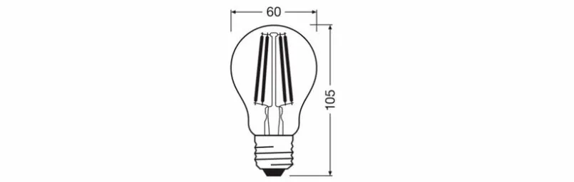 E27|Osram LED-Birne E27/11 Watt/Energie D Transparent