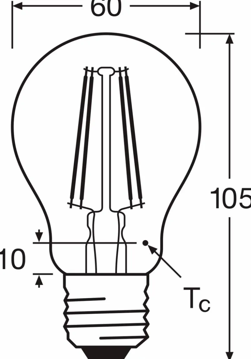 Osram E27-LED-Birne E27/6,5 Watt/Energie E Transparent