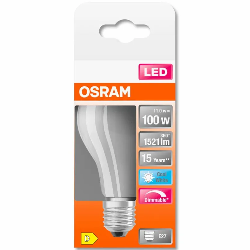 E27|Osram LED-Birne matt E27/ 12Watt/ Energie D Weiß