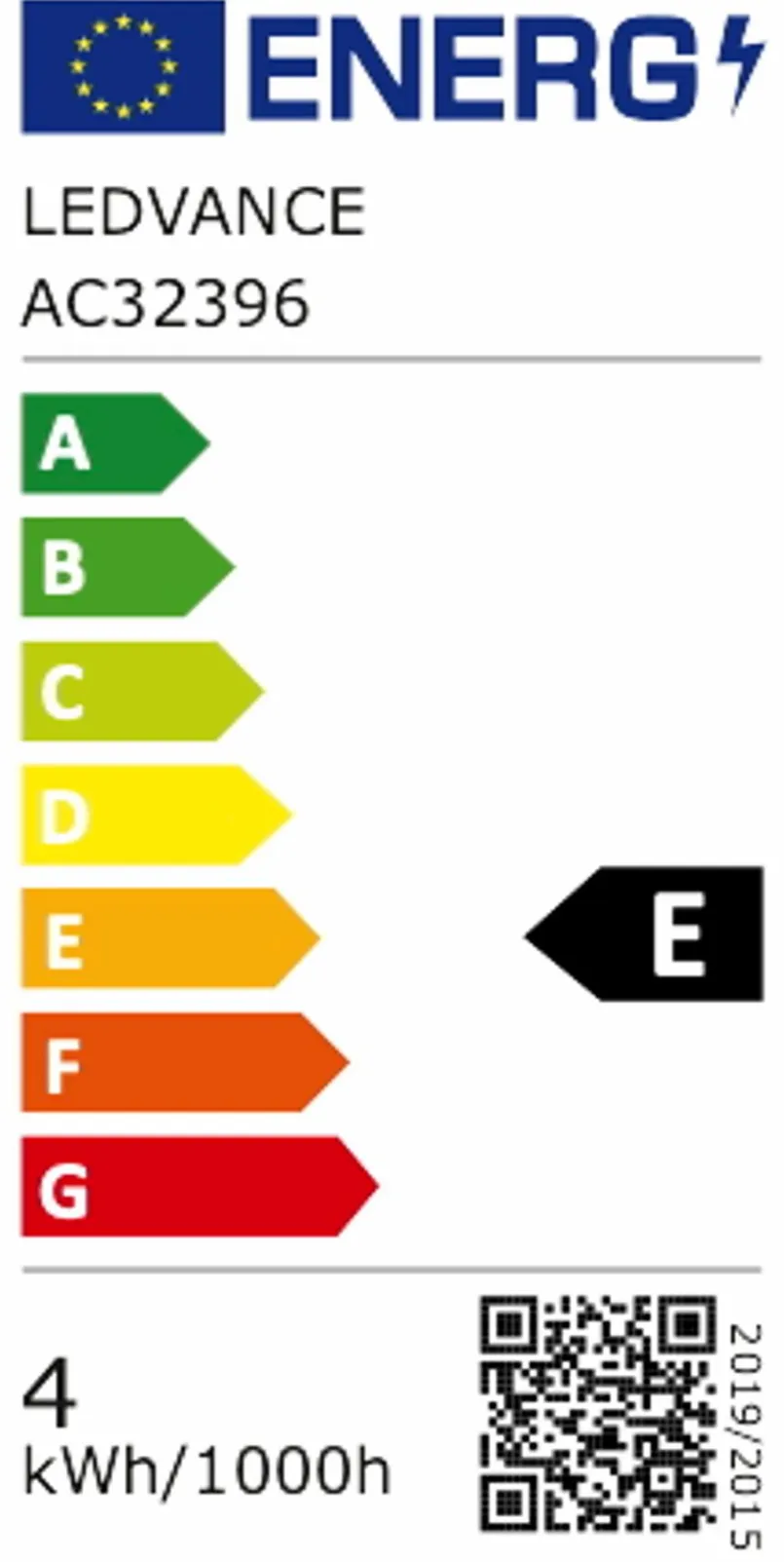 Osram E27-LED-Birnenform E27/4 Watt/Energie E Transparent