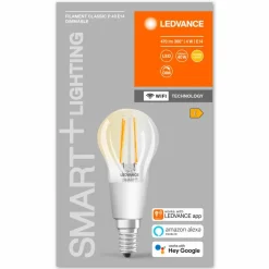 E14|Leuchtmittel|LEDVANCE LED-Birnenform E14/4 Watt/Energie E Transparent