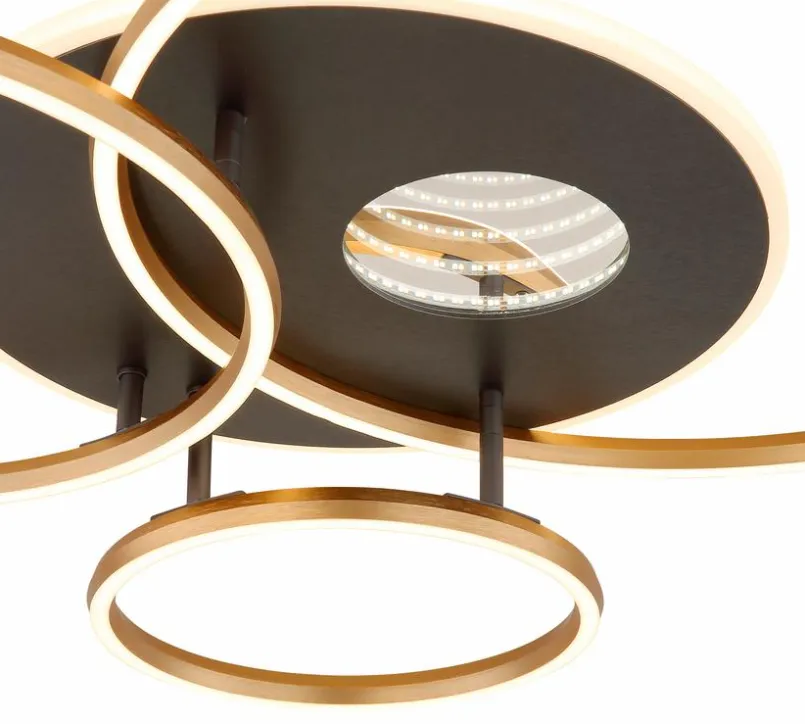 Deckenleuchten|Globo LED-Deckenleuchte Invertina Gold / Schwarz