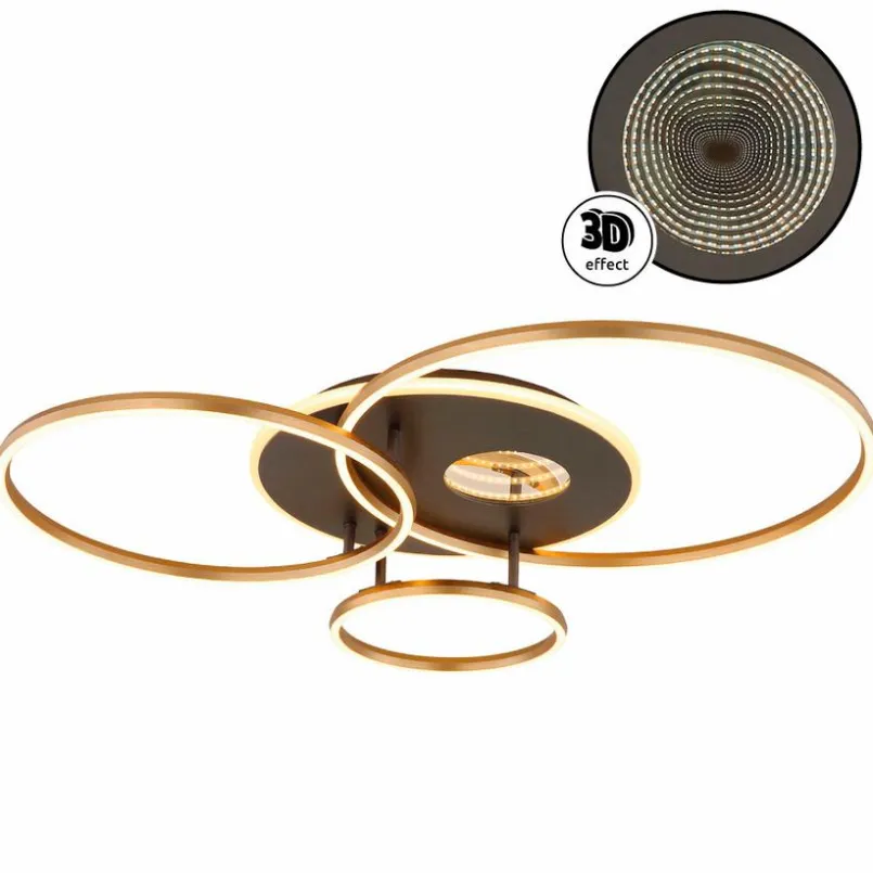 Deckenleuchten|Globo LED-Deckenleuchte Invertina Gold / Schwarz
