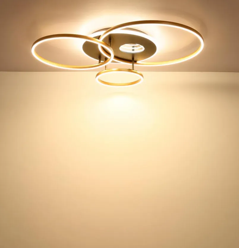Deckenleuchten|Globo LED-Deckenleuchte Invertina Gold / Schwarz