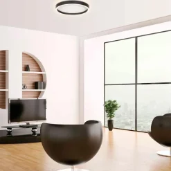 Deckenleuchten|Steinhauer LED-Deckenleuchte Metall, Schwarz