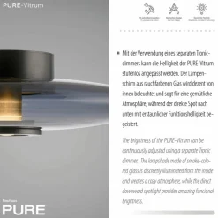 Neuhaus PURE Deckenleuchten-LED-Deckenleuchte Pure Vitrum Grau