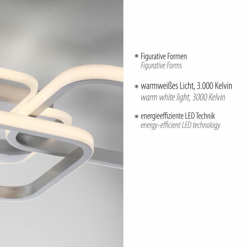 JUST LIGHT. Deckenleuchten-LED-Deckenleuchte Sevent Silber