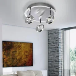 Paul Neuhaus Spots & Strahle-LED-Deckenleuchte Sileda Alu gebürstet