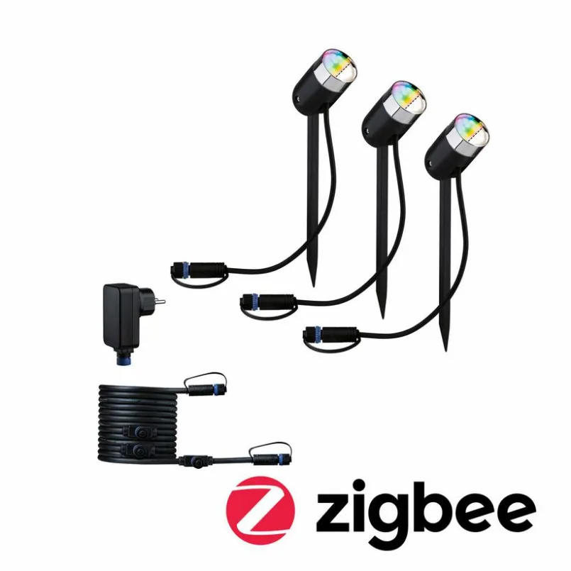 Paulmann Wege- & Bodenleuchten|Wege- & Bodenleuchten-LED-Erdspieß Plug&Shine Grau