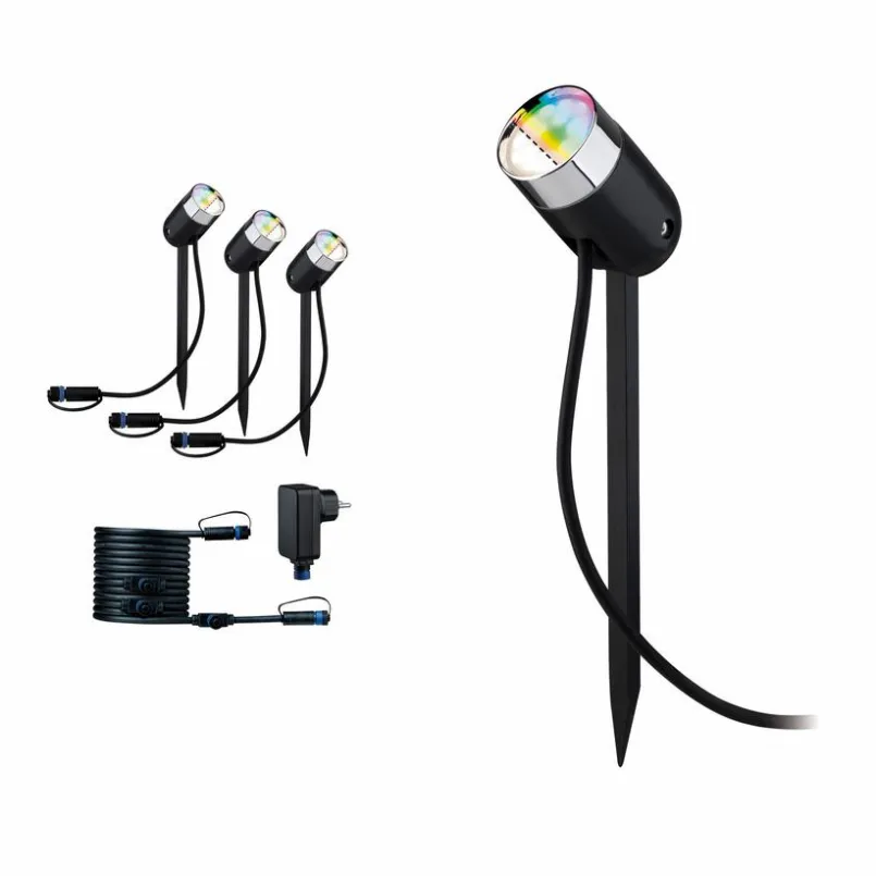 Paulmann Wege- & Bodenleuchten|Wege- & Bodenleuchten-LED-Erdspieß Plug&Shine Grau