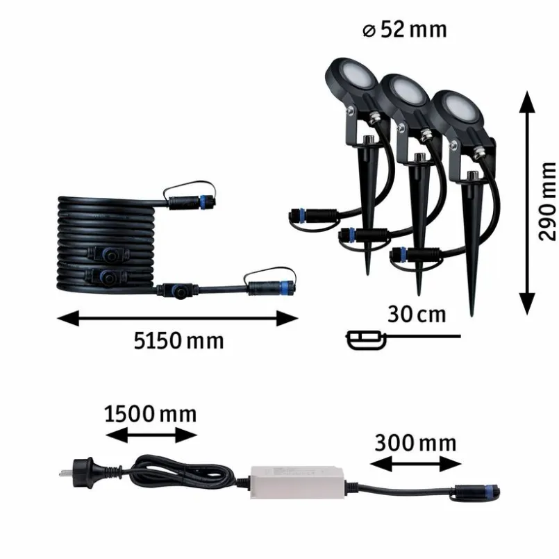 Wege- & Bodenleuchten|Wege- & Bodenleuchten|Paulmann LED-Erdspieß Plug&Shine Schwarz