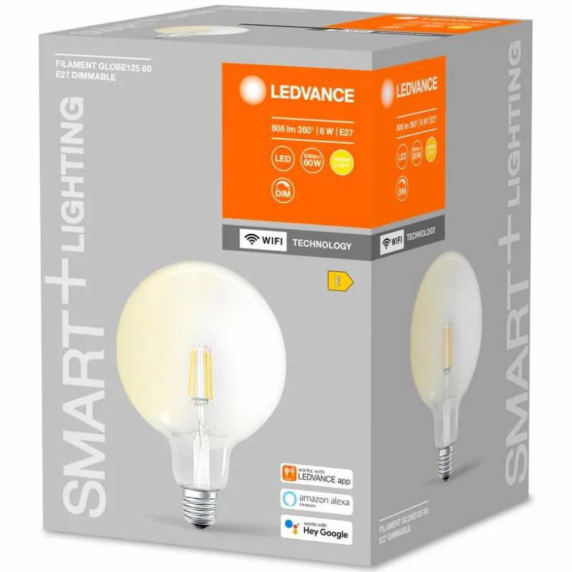 Leuchtmittel|E27|LEDVANCE LED-Globeform E27/6 Watt/Energie E Transparent