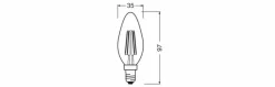 Osram E14-LED-Kerze E14/2,5 Watt/Energie B Transparent