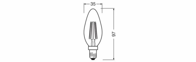 Osram E14-LED-Kerze E14/2,5 Watt/Energie B Transparent