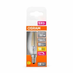 Osram E14-LED-Kerze E14/5,9 Watt/Energie D Transparent