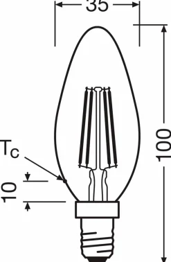 Osram E14-LED-Kerze E14/5,9 Watt/Energie D Transparent