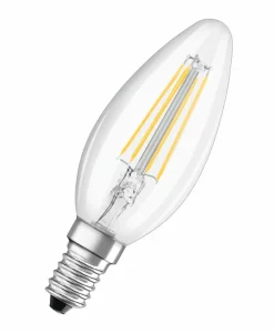 E14|Osram LED-Kerze E14/4 Watt/Energie E Transparent