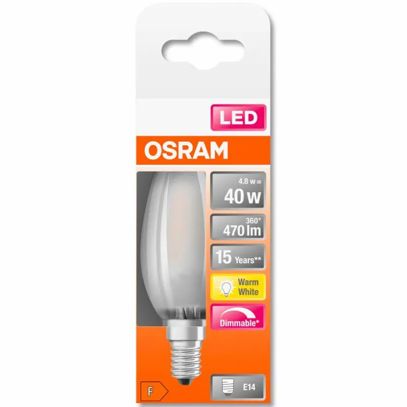 LED-Kerze E14/4,8 Watt/Energie F<Osram Hot